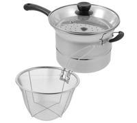 MAGICLULU Multifunctional Cooking Pot Instant Noodle Pot Stainless Steel with Double Layer Design, Rust-Proof Non-Stick Includes Lid and Steaming Rack for Home Kitchen Use