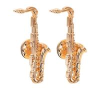 MAGICLULU Musical Saxophone Brooch Pins Music Lover Gift 2pcs Alloy Material with Unique Design and Versatile Use for Sweaters and Bags for Musicians and Saxophone Enthusiasts on Stage