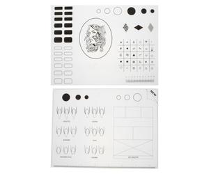 MAGICLULU Nail Practice Mat Organized for Each Finger and Testing Zones 2pcs with Grids Silicone Nail Art Mat for Manicure Training