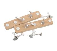 MAGICLULU Nail Practice Stand Reusable Manicure Tool with Wooden Bamboo Base 2set and Metal Finger Holder for Acrylic Nail Art Training and DIY Painting at Home Salon