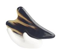 MAGICLULU Natural Floral Heart-Shaped 11cm Thick Scraping Massage Tool Horn Gua Sha Black Scrape Board, Multifunctional Trigger Point Therapy for Face and Body Skin Care Scar Tissue