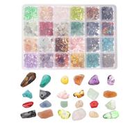 MAGICLULU Natural Irregular Stone Spacer Beads 24-Compartment Box Set for Jewelry and Bracelet Making DIY Craft Accessories for Necklace and Bracelet Artists