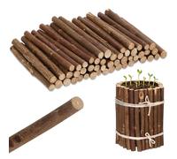 MAGICLULU Natural Wooden Craft Sticks and 0.5cm Diameter 50pcs with Bark Covering 10cm Long Rustic Wood Branches for DIY Projects for Christmas Trees and Wall Hangings