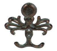 MAGICLULU Nautical Octopus Wall Hook Cast Iron Decorative Hook with Multipurpose Functionality for Balcony and Entryway, Rustic Ocean Theme Metal Key and Towel Hanger