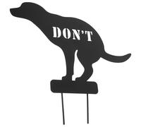 MAGICLULU No Pooping Dog Warning Metal Stake Sign, Iron Garden Yard Decoration, Lawn Indicator Notice for Outdoor Patio (1pcs)