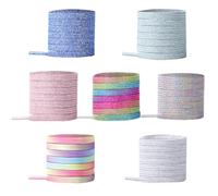 MAGICLULU of 100cm Tieless Shoelaces Assorted Colour Shoe Laces Strings 7 Pairs with Buckle, Elastic and Comfortable Glitter Laces for Trainers for Adults