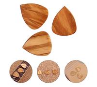 MAGICLULU Olive Wood Guitar Picks Lightweight with Great Flex 3pcs for Nylon Stringed Instruments and Ukulele for Jazz and Acoustic Guitar Finger Playing