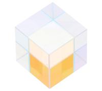 MAGICLULU Optical Dispersion Prism Cube Glass Physics Teaching Tool with Bright Clear Spectrum for Science Experiments Photography and Desktop Decoration Multi-color Crystal