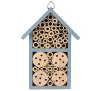 MAGICLULU Outdoor Garden Wooden Bee House Decorative Design Iron Hooks Providing Hibernation for Bees in Winter Insect Hotel and Other Pollinators