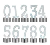 MAGICLULU Pack of 10 Number Candles 0-9 LED Flameless Smokeless Glow Candles for Birthday Cake Decoration Silver