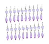 MAGICLULU Package of DIY Beautiful Crystal Chandelier Pendants Beads Prisms Purple Glass Crystal Droplets for Wedding Displays Home Decor and Craft Projects