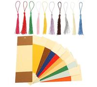 MAGICLULU Paper Bookmarks, DIY Bookmark Decor and Page Marking 10 Sets Chinese Style with Tassels for Graduation, for Students Reading and Making Small Ornaments