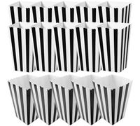 MAGICLULU Paper Popcorn Boxes Favor Boxes Black White Striped 36pcs Lightweight and Easy to Store for Party Snack Packaging for Movie with Friends and Family