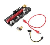 MAGICLULU Pci-e Mining Riser Pci-e 1x to 16x Adapter Graphics Card Extender, Red, Aluminum Alloy, 4 Solid Capacitors, 6pin Interface, for Graphics Card