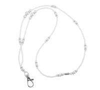 MAGICLULU Pearl Lanyard for Women Beaded Lanyard for Id Badges Badge Holder with for Keys Cards Earphones Whistles and Usb Neck Decoration for Daily Use