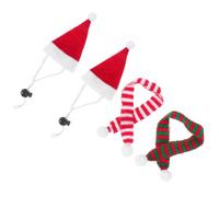 MAGICLULU Pet Hats and Scarfs Set Lovely Shaped Design Christmas 4pcs Lightweight Plush Material for Christmas for Small Animals Including Guinea Pigs, Chinchillas, Hamsters, and Rabbits