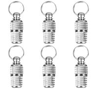 MAGICLULU Pet Id Tags Prevent Pets from Getting Lost Capsule Shape 6 Pcs Silver Brass Collar Name Tags Neck Decor Dog and Cat for Everyday Use