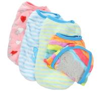 MAGICLULU Pet Vest Comfortable and Skin-friendly Warm Keeping for Small Dogs 4pcs Made of Soft Flannel with Adorable Cartoon Patterns Dog Clothes for Holiday and Party Wear