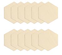 MAGICLULU Pieces Embellishment 50pc Ornaments Beech Wooden Hexagon 40mm Hexagonal, Natural Beige Shapes for Christmas and Creative DIY Crafts Handcrafts