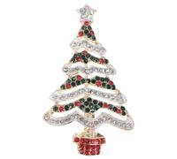 MAGICLULU Pins and Drop Easy Technology Oil Match, Insert to Christmas Brooch Decoration Alloy Rhinestone Breastpin Carry, Unique Style Christmas Tree Brooch for Banquet and Prom