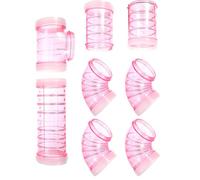 MAGICLULU Plastic Hamster Cage External Tube for DIY Maze, Easy to Disassemble Rat and Hamster Playground Accessory the Cage, Pink Plastic Tunnel for Small Animals