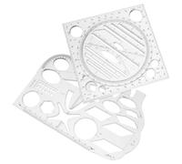 MAGICLULU Plastic Multifunctional Draft Rulers 2Pcs Set Geometric Templates for Precise Drawing and Measuring in School and Engineering Projects