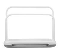 MAGICLULU Plastic Towel Rack Stand for Kitchen Countertop with Quick-Drying and Water-Absorbing Features, Double Rod Design with Bar and Base, Suitable for Sponge and Scrubbers Storage