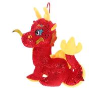 MAGICLULU Plush Dragon Mascot Doll Chinese Year Decor Stuffed Dragon Bright Colors Vivid Expression Lucky Lunar Year Family Friends