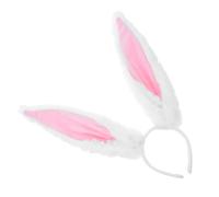 MAGICLULU Plush Rabbit Ear Headband Bunny Ears White Band for Halloween Costume Decoration Adult Girl Outfit