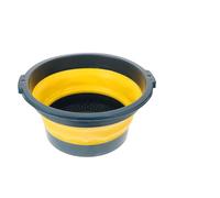 MAGICLULU Portable Foldable Wash Basin Navy and Yellow Mini Thickened Multipurpose Cleaning Basin for Home, Dormitory, Foot Soak and Laundry Use
