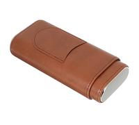 MAGICLULU Portable Leather Cigar Holder with Metal Ends Travel Humidor Cigar Storage Box Tray for Smokers for Outdoor and Travel Use