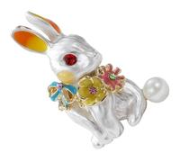MAGICLULU Rabbit Brooch Lapel Pin Adorable Alloy Brooch with Pin Buckle Design Does Not Damage Clothes Classic Accessory for Families and Friends Suitable for Hats and Birthday Celebrations
