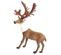 MAGICLULU Realistic Christmas Reindeer Model for Educational Playroom Decor Brown Plush Deer Figurine Ornament for Holiday Home Garden Office and Outdoor Display