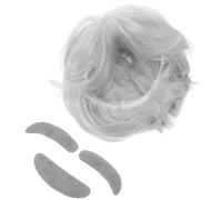 MAGICLULU Realistic Temperature Material, Eyebrows High and Lightweight Fiber White Old Wig Set with Fake Beard Comfortable for Extended Periods Professor Cosplay and Events