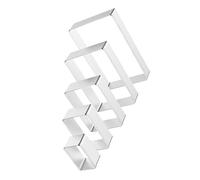 MAGICLULU Rectangle Stainless Steel Cookie Cutter Set 5pcs Baking Pastry Cutter Biscuits Fondant Molds for Baking Tools