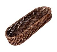 MAGICLULU Rectangular Imitation Rattan Bread Basket Woven Food Serving Storage with Tight Weave for Home Kitchen Restaurant Parties Spacious for Bread Snacks and Utensils