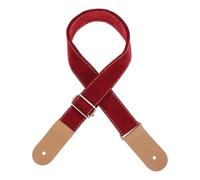 MAGICLULU Red Cotton and Genuine Leather Ukulele Strap with Firmly Guitar Tying and Comfortable Use, Country Style Shoulder Strap for Ukulele Players