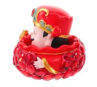 MAGICLULU Red Resin God of Wealth Bobblehead Dashboard Ornament for Home