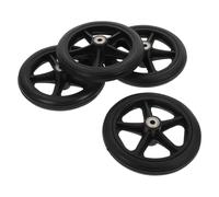 MAGICLULU Replacement Front Wheel Set for Wheelchair 4Pcs 7 Inch Black Solid Wheels for Adult Wheelchair Accessories