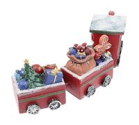 MAGICLULU Resin Christmas Train Desktop Decoration Cartoon Miniature Locomotive Ornament Non Fading Festive Craft for Home Table Elegant with Classic Xmas Theme