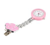 MAGICLULU Retractable Pink Flower Nurse Pocket Watch with Quartz Movement and Accurate Timing, Alloy Material Designed for Nurses in Work Environments Where Wrist Watches are Not Allowed