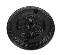 MAGICLULU Retro Chandelier Base with Decorative Embossed Pattern and Matching Screw, Ceiling Light Canopy with Closed Hook 5.6 Inch Black for Pendant Lighting Fixtures