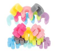 MAGICLULU Reusable Silicone Wine Glass Markers Soft Non Scratch Drink Identifiers with Decorative Designs for Parties Dishwasher Safe Cup Labels for Wine Milk Beer Bottles and Mugs