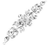 MAGICLULU Rhinestone Applique Patch White Teardrop Marquise Glass Crystal Sewing Patch for Clothes Shoes Bag Decoration DIY Garment Accessories Bridal Sash Charm