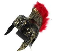MAGICLULU Roman Soldier Helmet Cosplay Headgear with Red Medieval for Halloween Theme Parties Costume Props Plastic