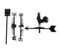 MAGICLULU Rooster Weather Vane Wind Direction Indicator Black Iron Metal Vane for Yard Garage Retro Creative Design Easy to Assemble Outdoor Patio Decoration