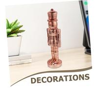 MAGICLULU Rose Gold Glass Nutcracker Statue Festive Holiday Table Centerpiece for Christmas Winter Decorations Vibrant Disco Style Figurine for Tv Stands and Flat Surfaces