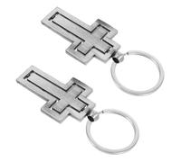 MAGICLULU Rotating Metal Cross Keychain 2pcs Lead Color Religious Christian Crucifix Key Holder for Car Backpack Purse Hanging Ornament Scripture Bible Accessory