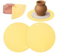 MAGICLULU Round Pottery Wheel Bat 2pcs PVA Dual Hole Design Resist Deformation Pad for Clay Throwing by Professional Potters