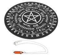 MAGICLULU Rubber Pentagram Pendulum Board with Pendant Set, Decorative Divination Table Centerpiece, Desktop Divination Accessory for Witchcraft and Spiritual Use
